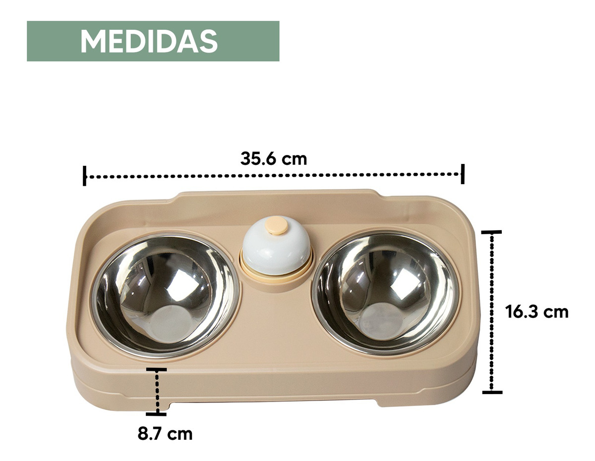 Foto 5 | Jauz Improvement Comedero Para Perros Y Gatos Doble Cuenco + Campana Color Beige 2 En 1 (mod. J0184)