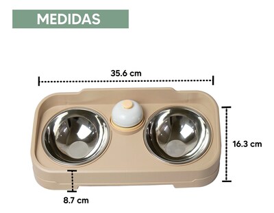 Foto 5 | Jauz Improvement Comedero Para Perros Y Gatos Doble Cuenco + Campana Color Beige 2 En 1 (mod. J0184)