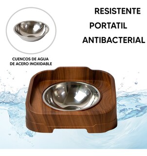Foto 3 | Jauz Improvement Comedero Para Perros Antideslizante Acero Inoxidable 2 En 1 (mod. J0175)
