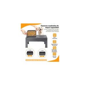 Foto 2 | Comedero Elevado Para Perro Perros Mascota,altura Ajustable Eo Safe Imports Esi-10871 Gris