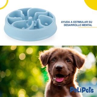 Foto 3 | Plato Tazón de Alimentación Lenta Azul para Mascotas