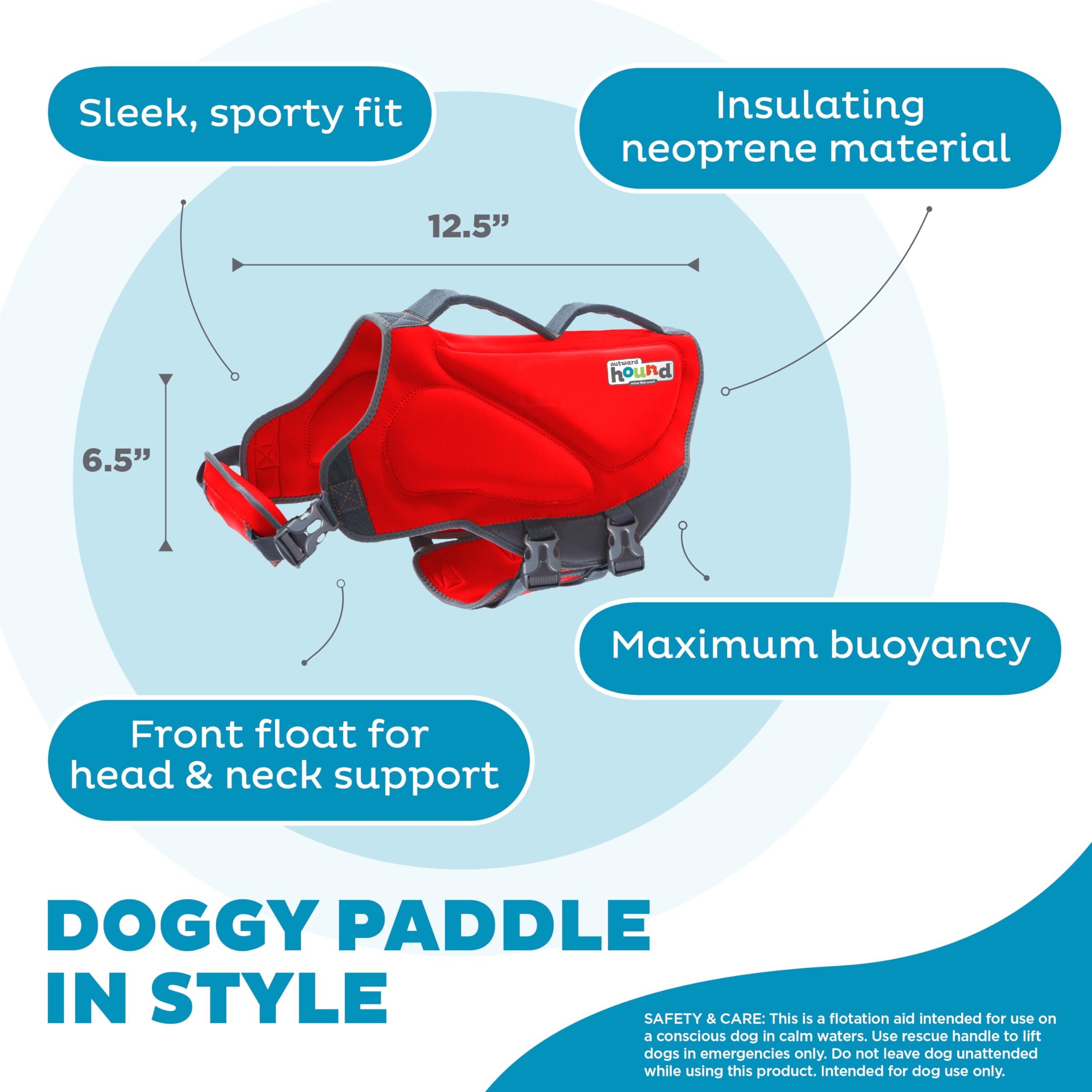 Foto 5 pulgar | Chaleco Salvavidas Para Perros Outward Hound Dawson Swim Rojo, Talla M - Venta Internacional.