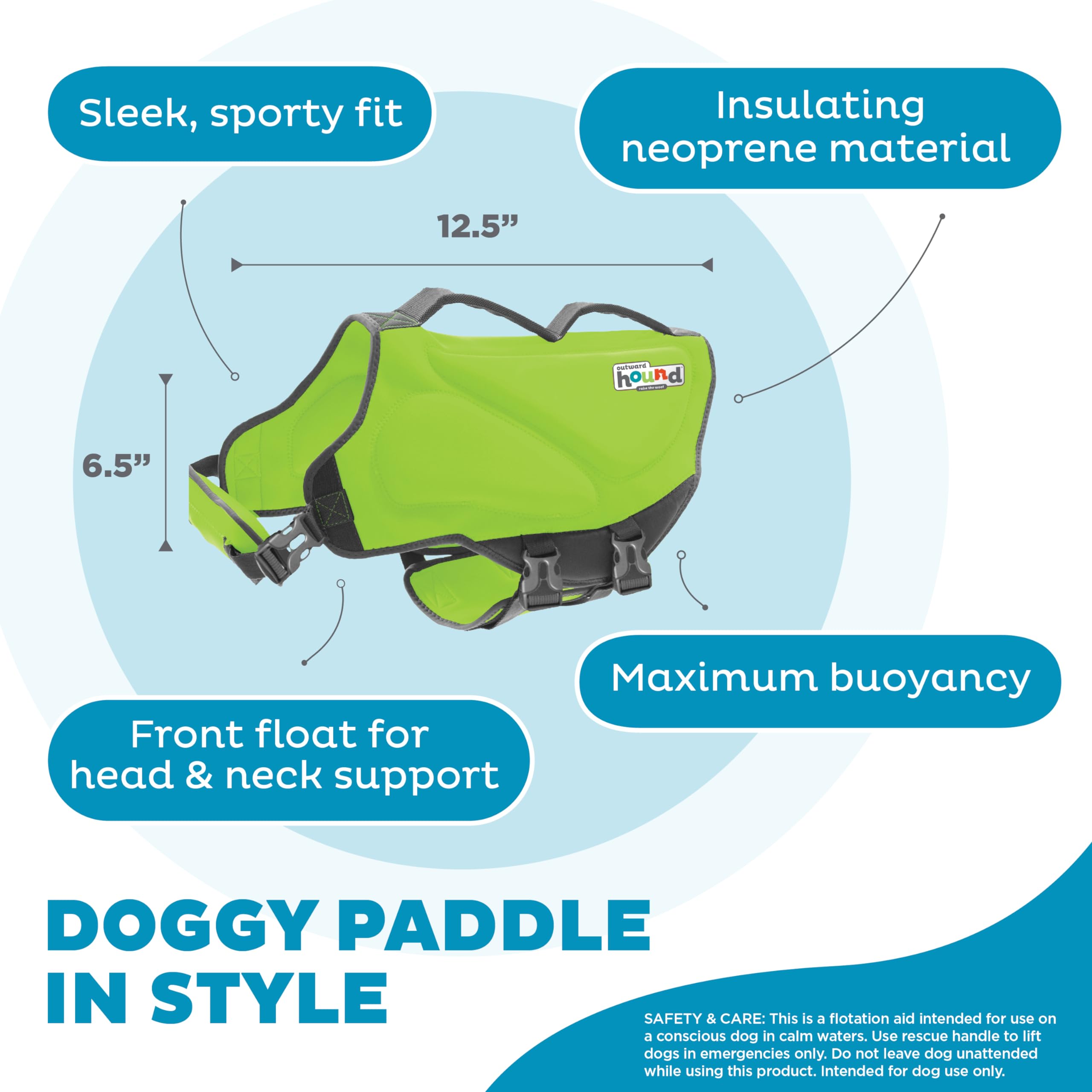 Foto 5 pulgar | Chaleco Salvavidas Para Perros Outward Hound Dawson Swim Green Medium - Venta Internacional.