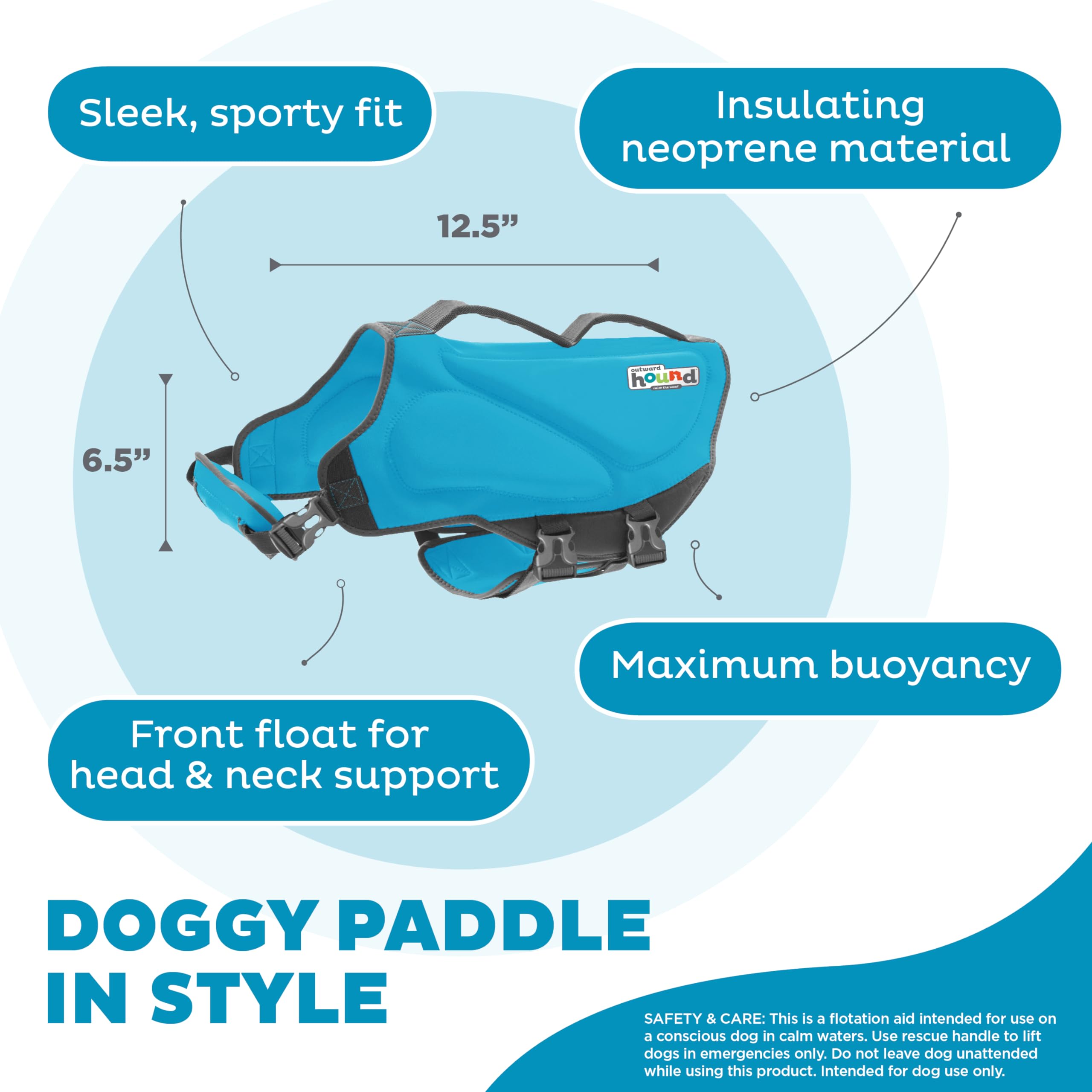 Foto 5 pulgar | Chaleco Salvavidas Para Perros Outward Hound Dawson Swim, Azul, Talla M - Venta Internacional.