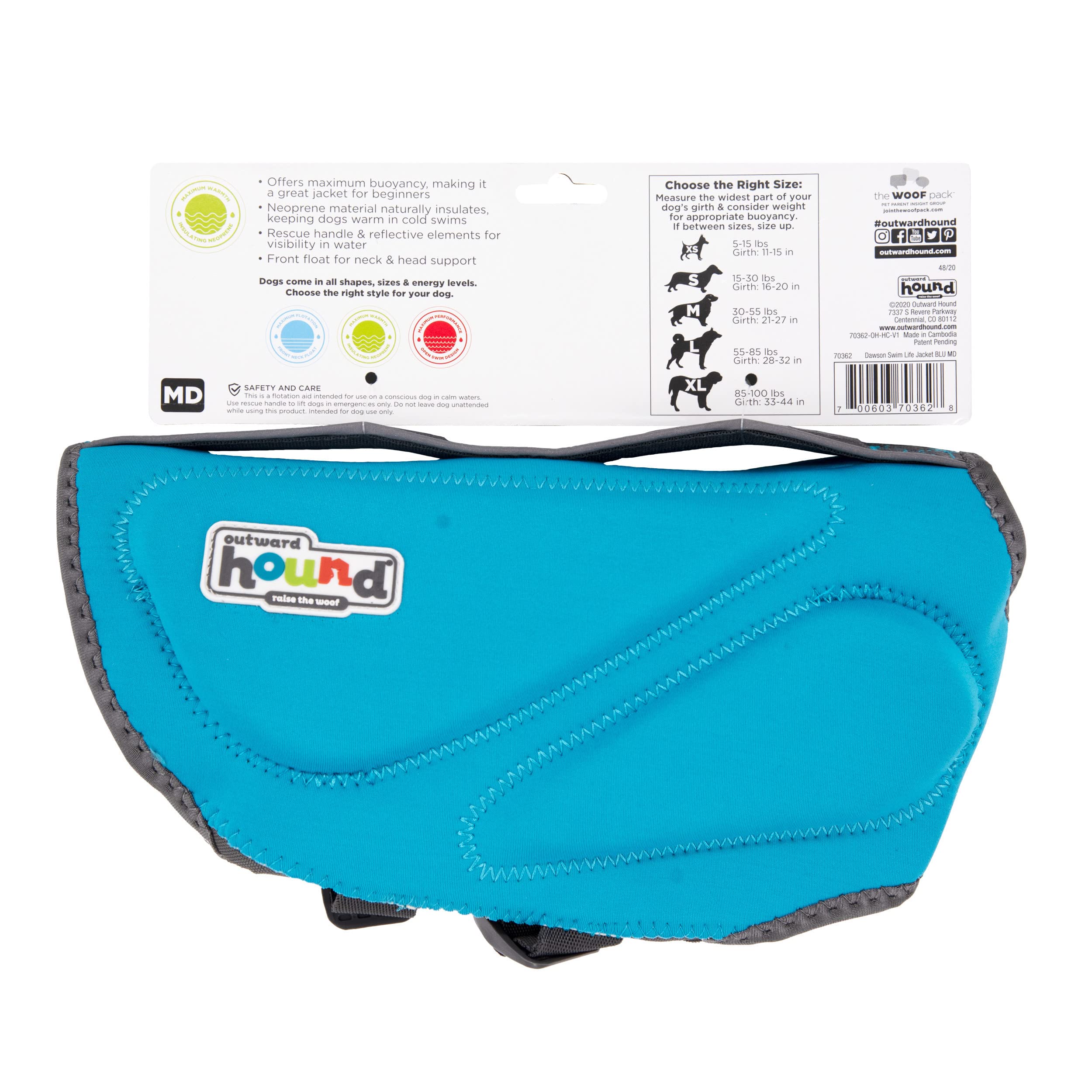 Foto 8 pulgar | Chaleco Salvavidas Para Perros Outward Hound Dawson Swim, Azul, Talla M - Venta Internacional.