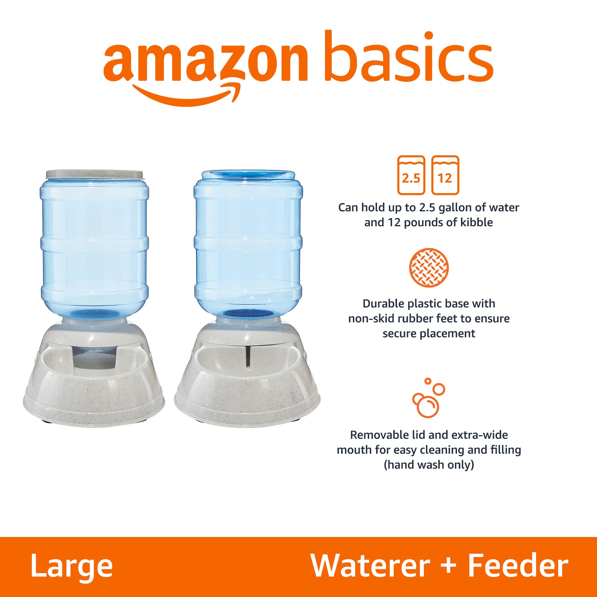 Foto 3 pulgar | Comedero De Comida Y Agua Amazonbasics Para Perros O Gatos, Tamaño Grande - Venta Internacional.