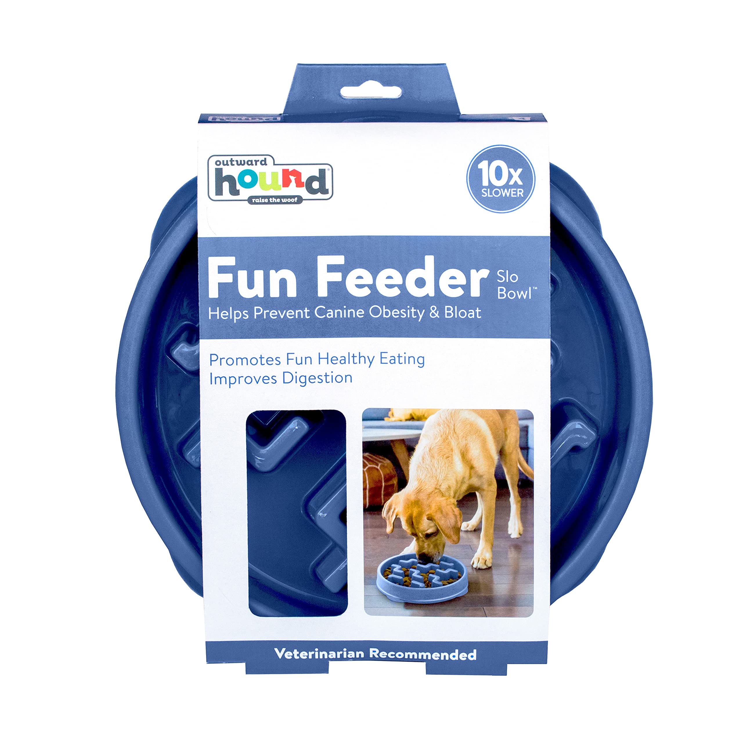 Foto 7 pulgar | Dog Bowl Outward Hound Fun Feeder Slo Bowl, Alimentador Lento, Azul - Venta Internacional.