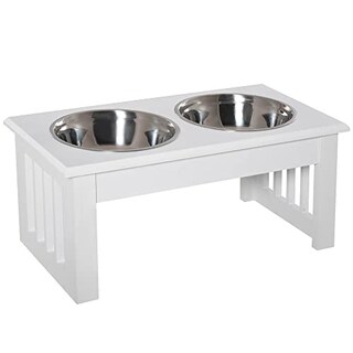 Foto 1 | Estación De Alimentación Para Perros Pawhut 17, De Madera Duradera, Con 2 Cuencos - Venta Internacional.