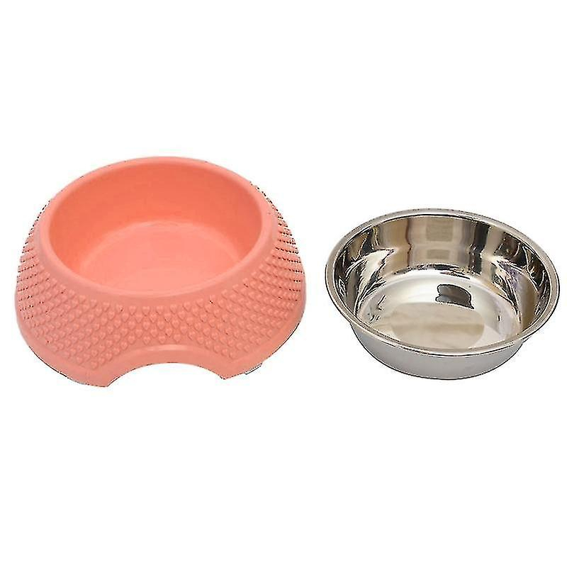 Foto 4 pulgar | Cuencos De Acero Inoxidable 2 En 1 Con Forma De Jaula Para Pájaros, Color Rosa - Venta Internacional.