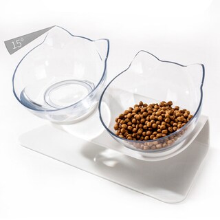 Foto 1 | Cuencos De Comida Elevados (cuenco Doble) Con Soporte Para Perros Y Gatos - Venta Internacional.