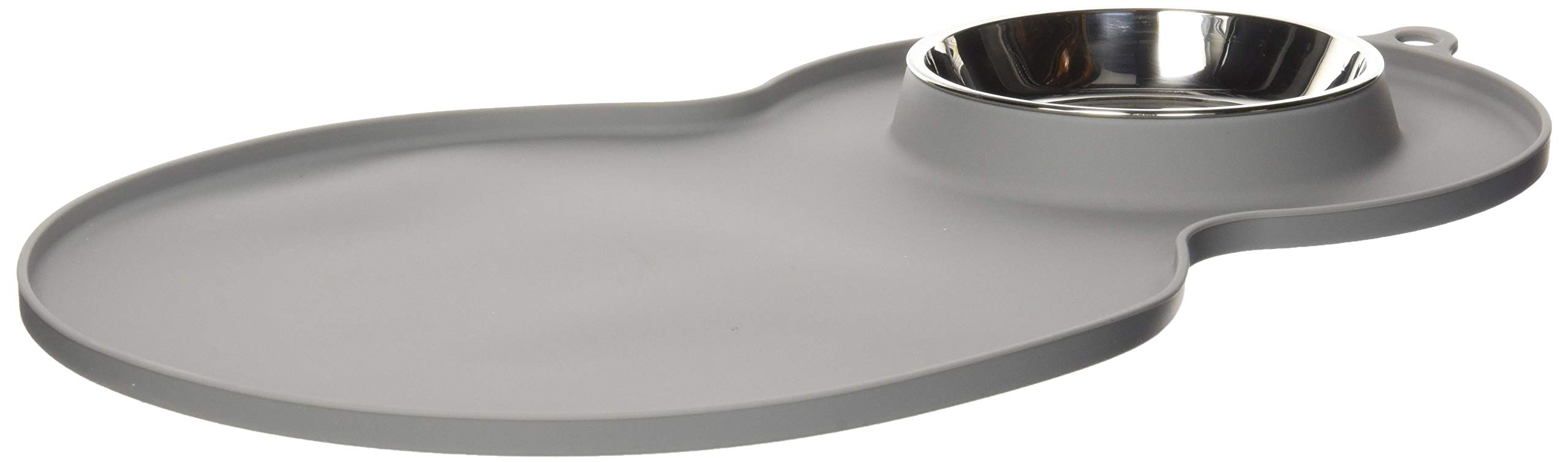 Mantel Individual Cat Catit Con Forma De Cacahuete, Gris, Con Cuenco De Acero Inoxidable - Venta Internacional.