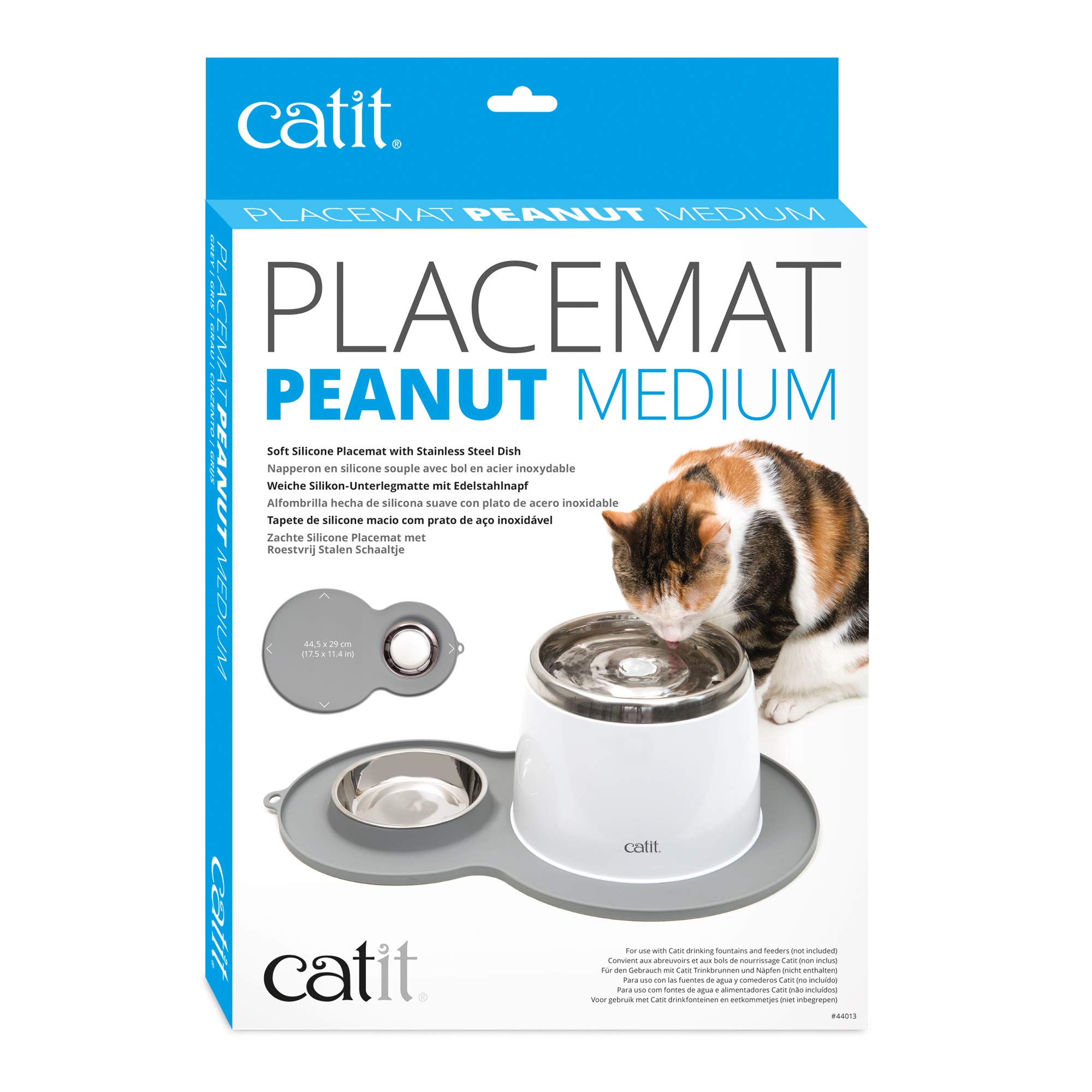 Foto 6 pulgar | Mantel Individual Cat Catit Con Forma De Cacahuete, Gris, Con Cuenco De Acero Inoxidable - Venta Internacional.