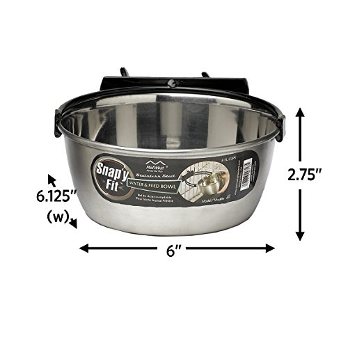 Foto 6 pulgar | Food Bowl Midwest Homes Para Mascotas Snap'y Fit De Acero Inoxidable  - Venta Internacional.
