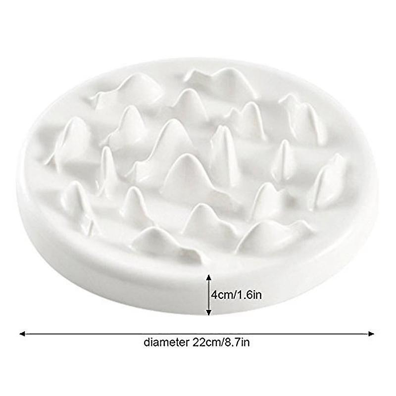 Foto 3 pulgar | Cuenco De Cerámica Slow Feeder Huoguo Para Gatos Y Perros, Color Blanco - Venta Internacional.