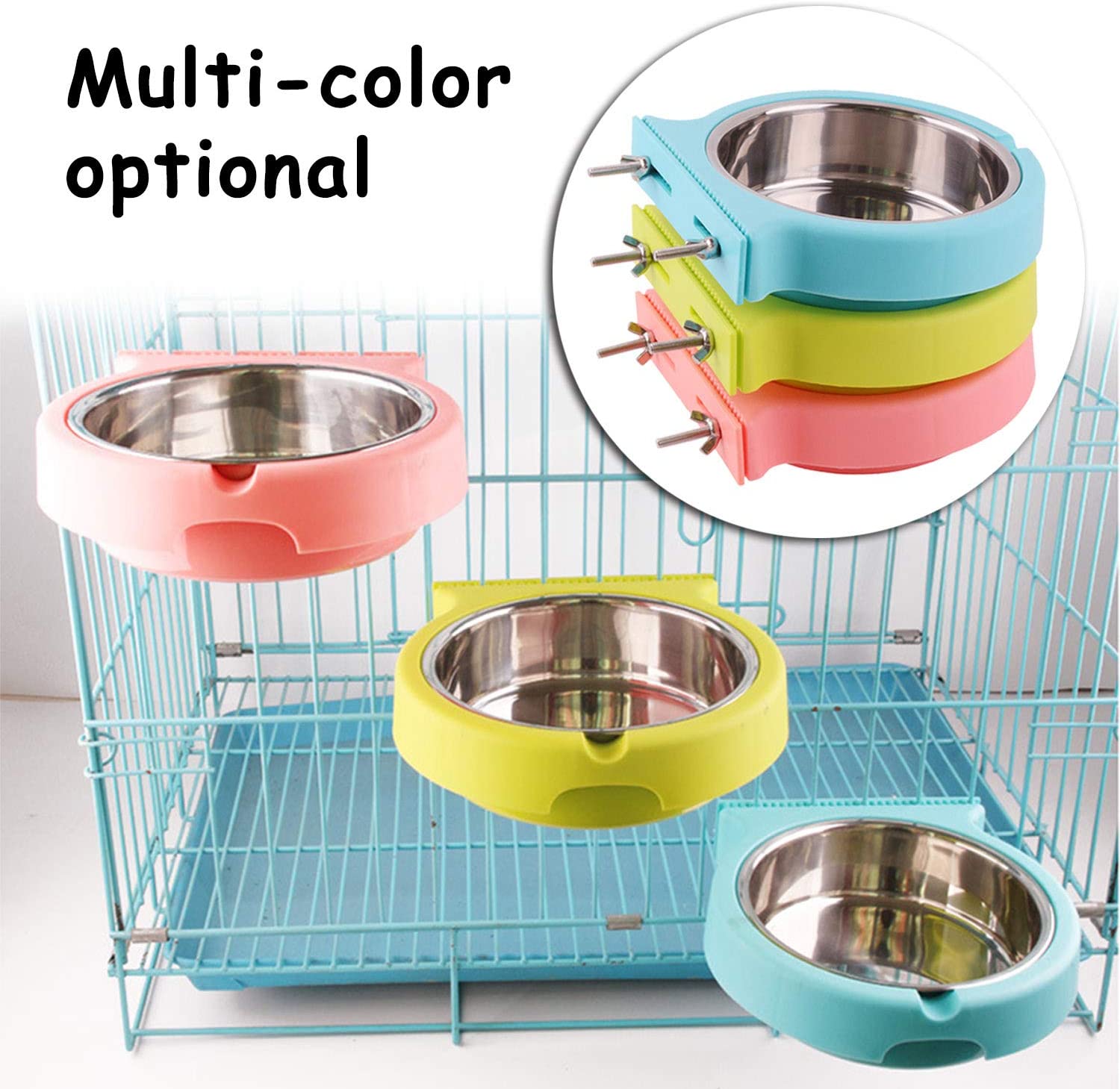 Foto 2 pulgar | Comedero De Agua Y Comida Extraíble De Acero Inoxidable Crate Dog Bowl - Venta Internacional.