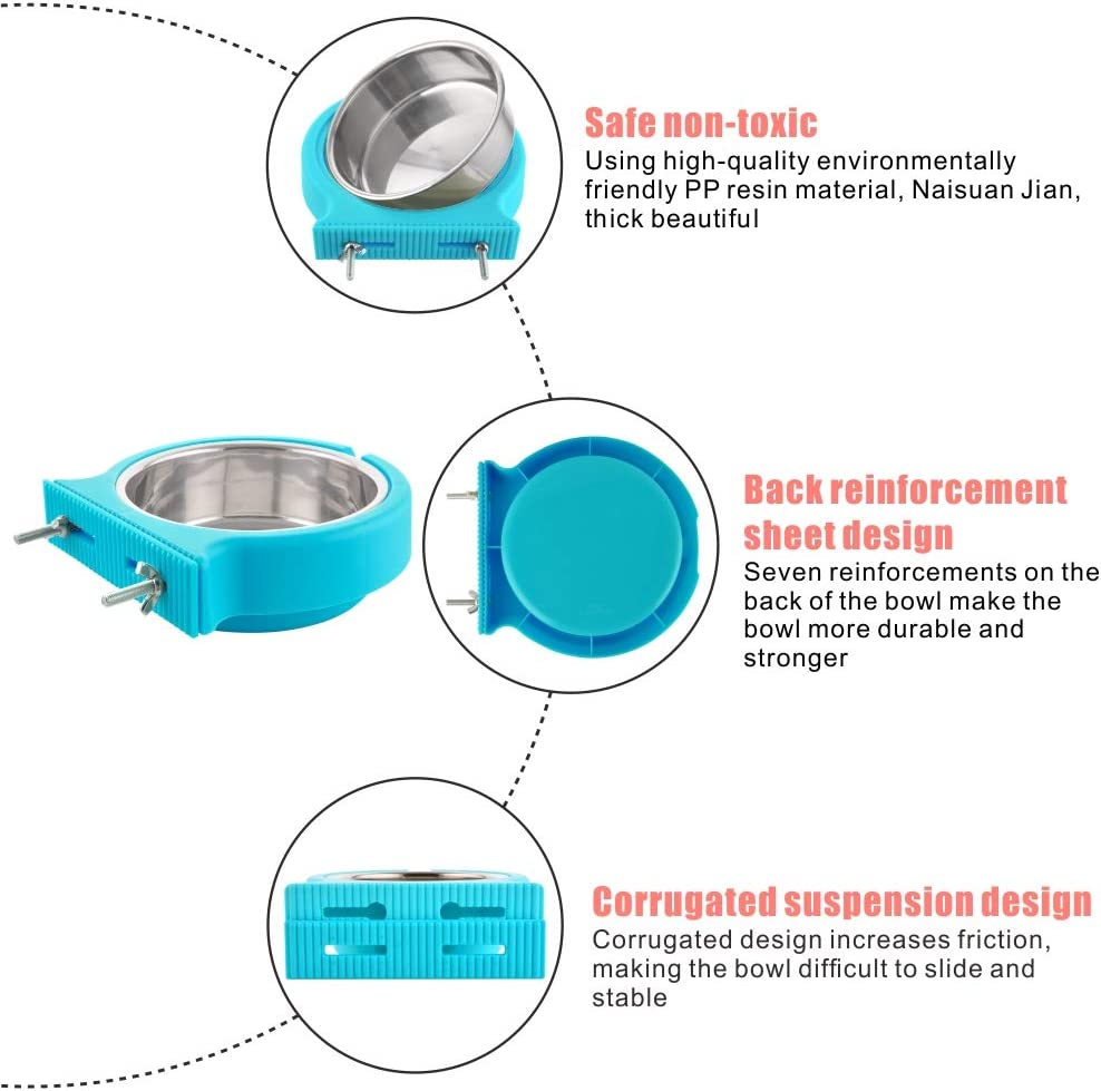 Foto 3 pulgar | Comedero De Agua Y Comida Extraíble De Acero Inoxidable Crate Dog Bowl - Venta Internacional.