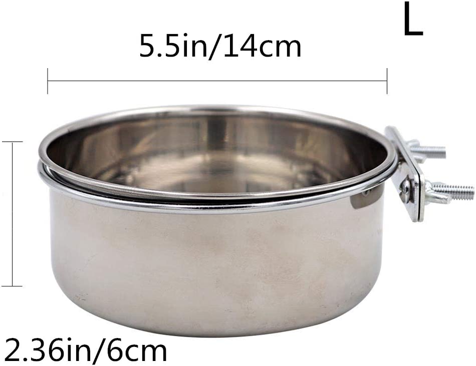 Cuenco De Agua Para Comida Para Mascotas Con Soporte De Pinza De Acero Inoxidable - Venta Internacional.