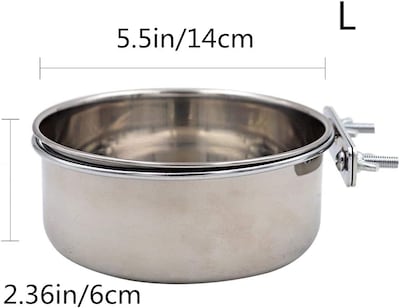 Foto 1 | Cuenco De Agua Para Comida Para Mascotas Con Soporte De Pinza De Acero Inoxidable - Venta Internacional.