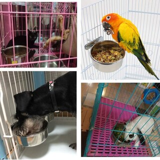 Foto 2 | Cuenco De Agua Para Comida Para Mascotas Con Soporte De Pinza De Acero Inoxidable - Venta Internacional.