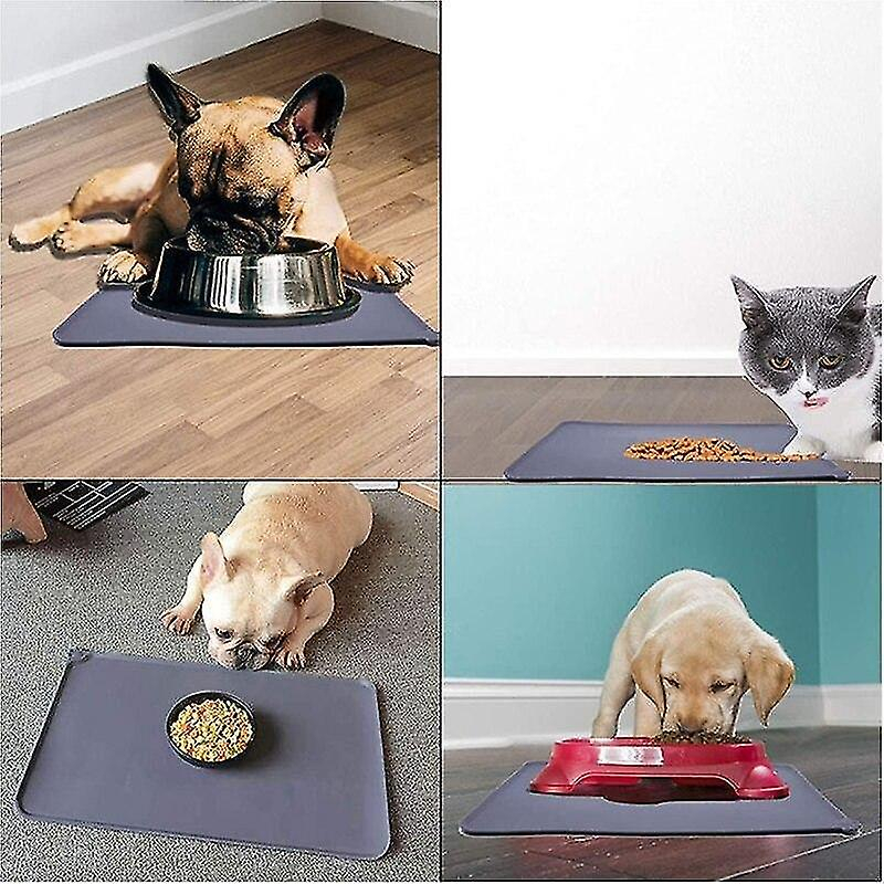 Foto 2 | Alfombrilla De Silicona Para Alimentación De Mascotas Para Gatos, Impermeable, Gris - Venta Internacional.