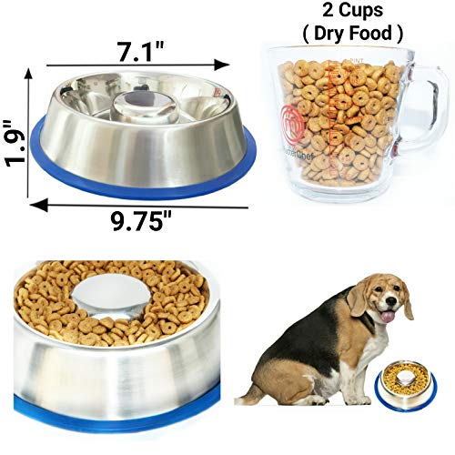 Foto 3 pulgar | Mr. Peanut's Stainless Steel Interactive Slow Feed Dog Bow - Venta Internacional.