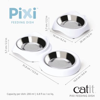Foto 6 | Plato De Alimentación Catit Pixi Whisker Comida Y Agua Libres De Estrés - Venta Internacional.
