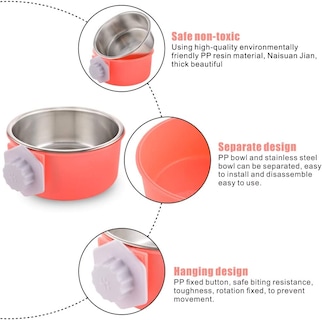 Foto 4 | Comedero De Agua Y Comida Extraíble De Acero Inoxidable Crate Dog Bowl - Venta Internacional.