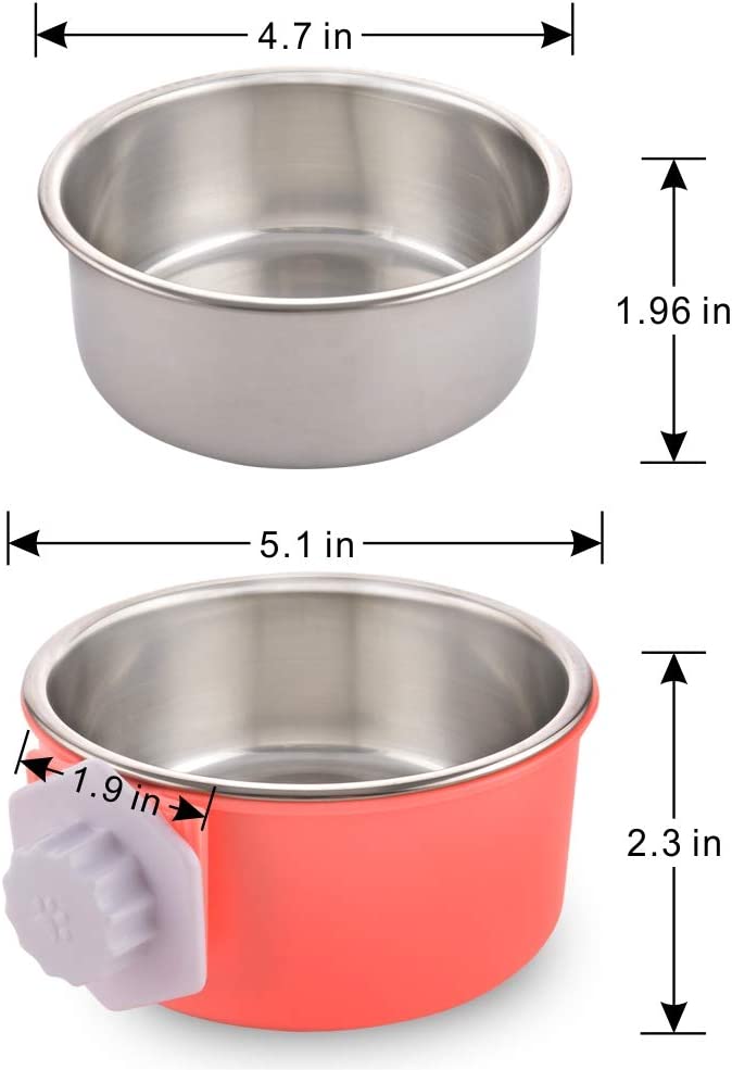 Foto 6 pulgar | Comedero De Agua Y Comida Extraíble De Acero Inoxidable Crate Dog Bowl - Venta Internacional.