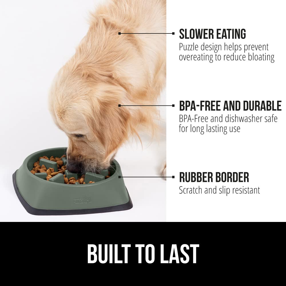 Foto 3 pulgar | Cuenco Para Perros Slow Feeder Gorilla Grip, 2 Tazas, Color Verde Salvia - Venta Internacional.
