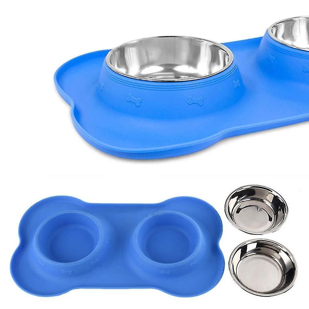 Foto 3 pulgar | Alfombrillas De Silicona Para Cajas De Arena Para Gatos, Doble Cuenco Para Perros - Venta Internacional.
