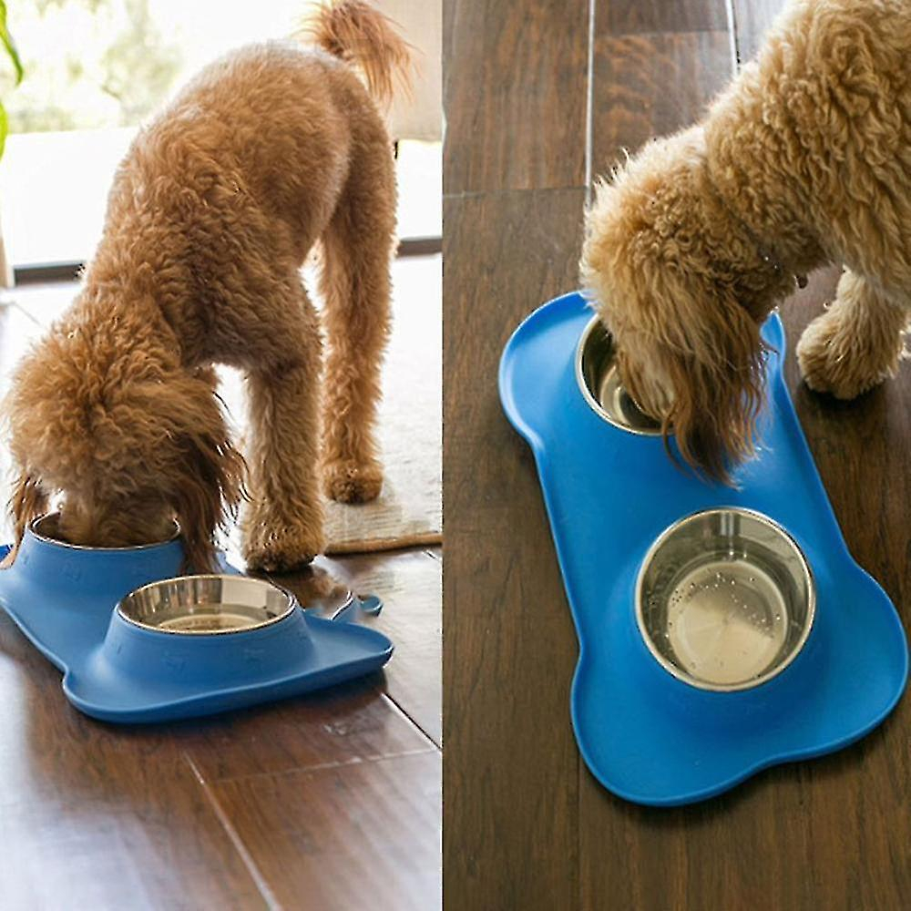Foto 5 pulgar | Alfombrillas De Silicona Para Cajas De Arena Para Gatos, Doble Cuenco Para Perros - Venta Internacional.