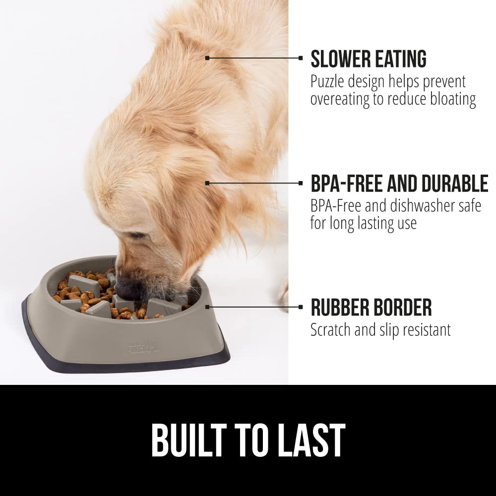 Foto 3 pulgar | Cuenco Para Perros Slow Feeder Gorilla Grip, 1 Taza, Color Beige, 100% Libre De Bpa - Venta Internacional.