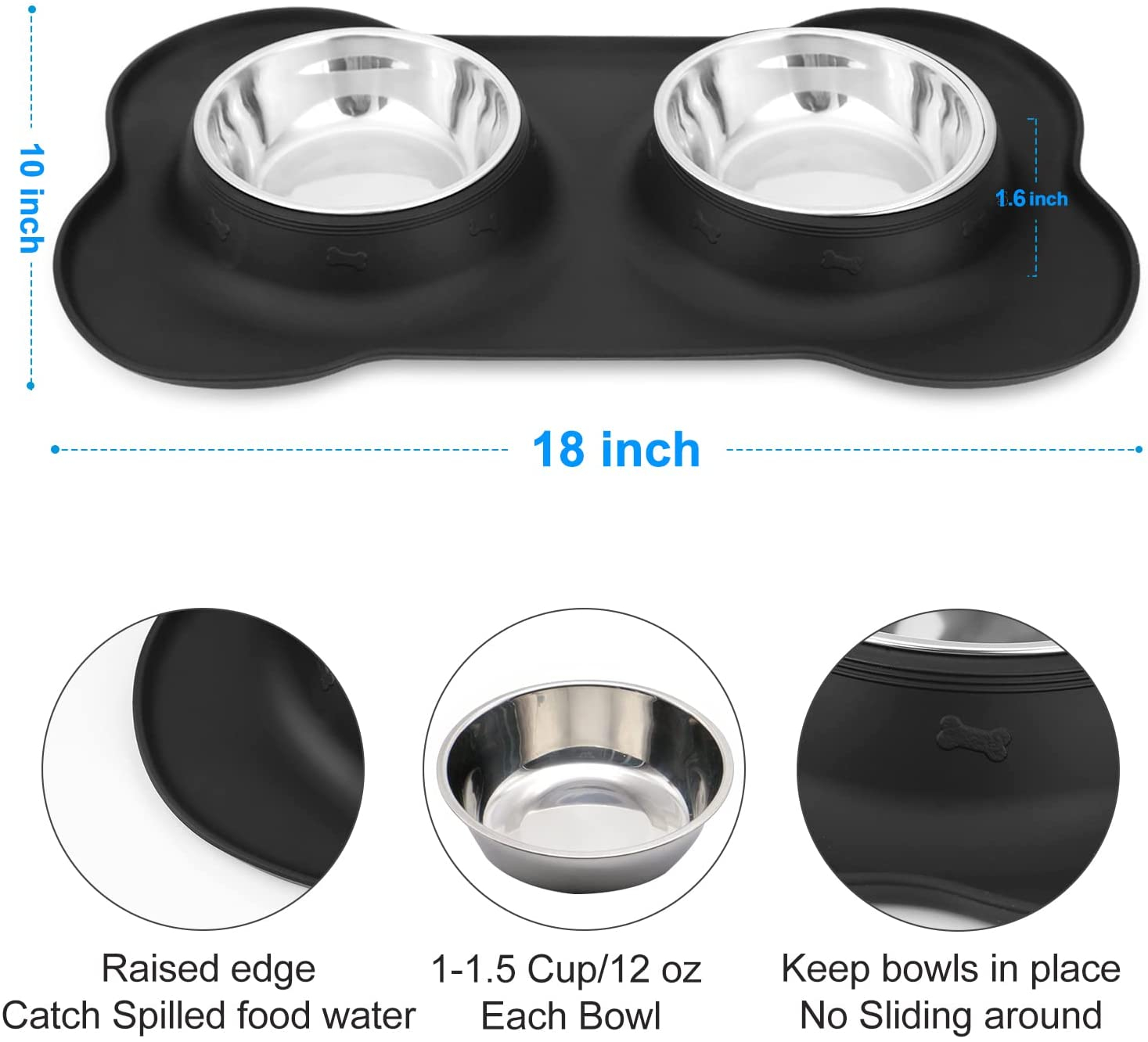 Foto 3 pulgar | Cuencos De Comida Para Perros Jieyou De Acero Inoxidable Para Mascotas Pequeñas Y Medianas - Venta Internacional.