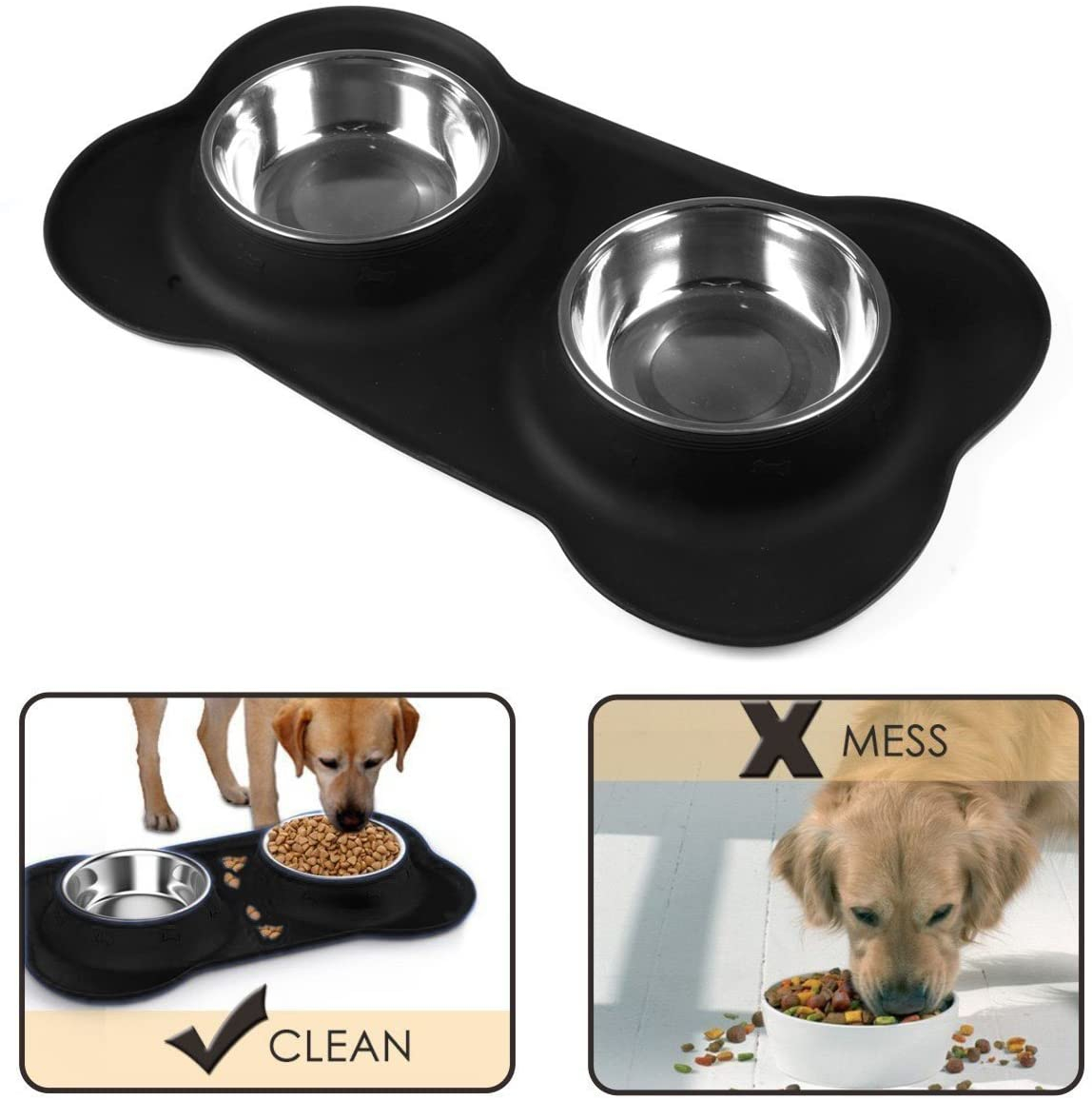 Foto 4 pulgar | Cuencos De Comida Para Perros Jieyou De Acero Inoxidable Para Mascotas Pequeñas Y Medianas - Venta Internacional.