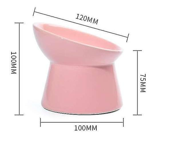 Foto 3 pulgar | Cuenco Elevado De Cerámica Para Mascotas Para Perros Y Gatos, Color Rosa - Venta Internacional.