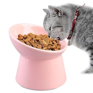 Foto 3 | Cuenco Elevado De Cerámica Para Mascotas Para Perros Y Gatos, Color Rosa - Venta Internacional.