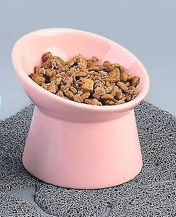 Foto 5 pulgar | Cuenco Elevado De Cerámica Para Mascotas Para Perros Y Gatos, Color Rosa - Venta Internacional.