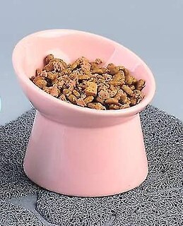 Foto 4 | Cuenco Elevado De Cerámica Para Mascotas Para Perros Y Gatos, Color Rosa - Venta Internacional.