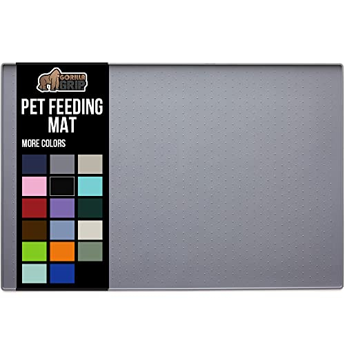 Alfombrilla De Alimentación Para Mascotas Gorilla Grip, Silicona, Impermeable, 60 X 38 Cm, Gris - Venta Internacional.