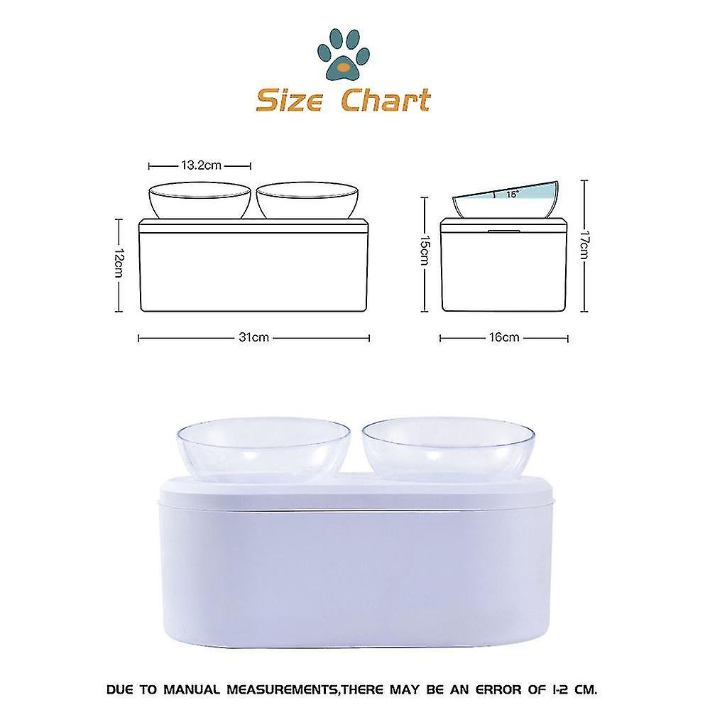 Foto 3 pulgar | Comederos Para Mascotas Huoguo, Blancos, Dobles, Con Soporte De 4,5 L De Capacidad - Venta Internacional.