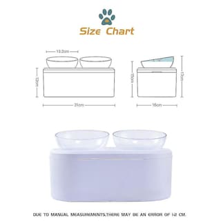 Foto 2 | Comederos Para Mascotas Huoguo, Blancos, Dobles, Con Soporte De 4,5 L De Capacidad - Venta Internacional.