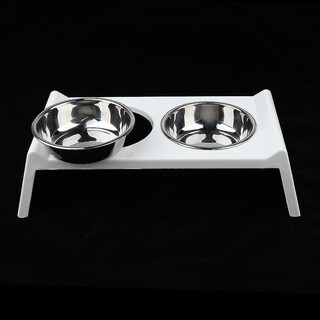 Foto 5 | Comederos Para Mascotas De Acero Inoxidable Con Soporte Acrílico - Venta Internacional.