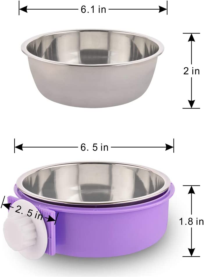 Foto 5 pulgar | Cuenco Crate Dog Extraíble De Acero Inoxidable Para Comida Y Agua - Venta Internacional.
