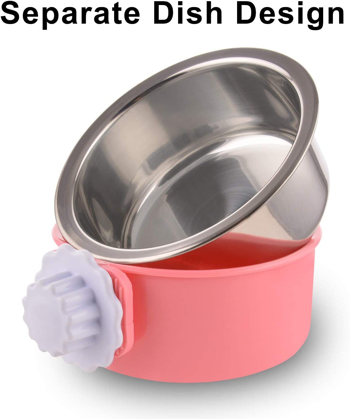Foto 2 pulgar | Comedero De Agua Y Comida Extraíble De Acero Inoxidable Crate Dog Bowl - Venta Internacional.