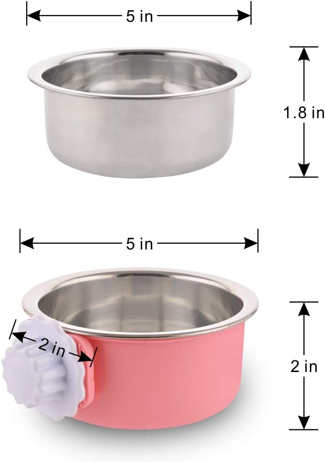 Foto 6 pulgar | Comedero De Agua Y Comida Extraíble De Acero Inoxidable Crate Dog Bowl - Venta Internacional.