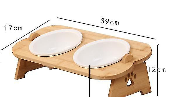 Foto 3 pulgar | Comederos Huoguo Para Gatos Y Perros, Cerámica, Acero Inoxidable, Con Biela - Venta Internacional.
