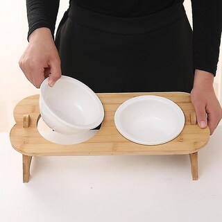 Foto 3 | Comederos Huoguo Para Gatos Y Perros, Cerámica, Acero Inoxidable, Con Biela - Venta Internacional.