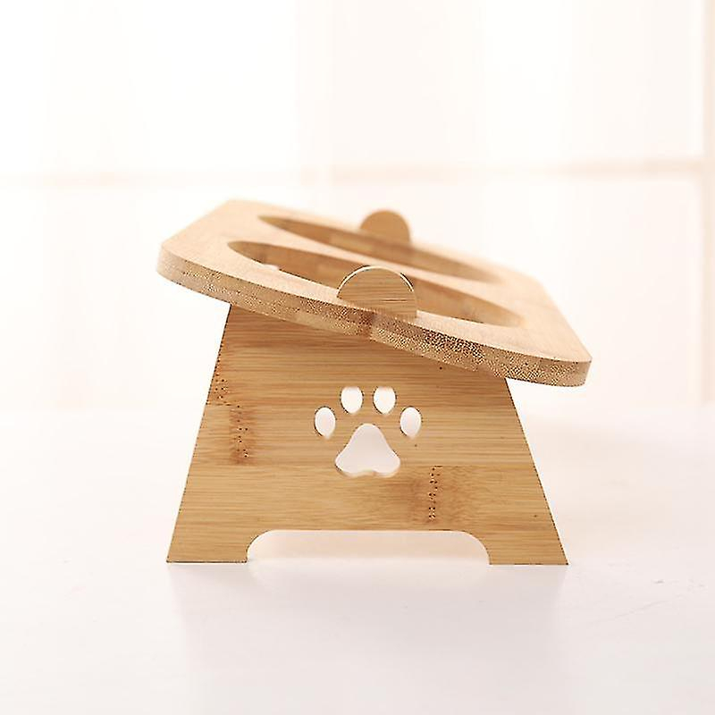 Foto 6 pulgar | Comederos Huoguo Para Gatos Y Perros, Cerámica, Acero Inoxidable, Con Biela - Venta Internacional.