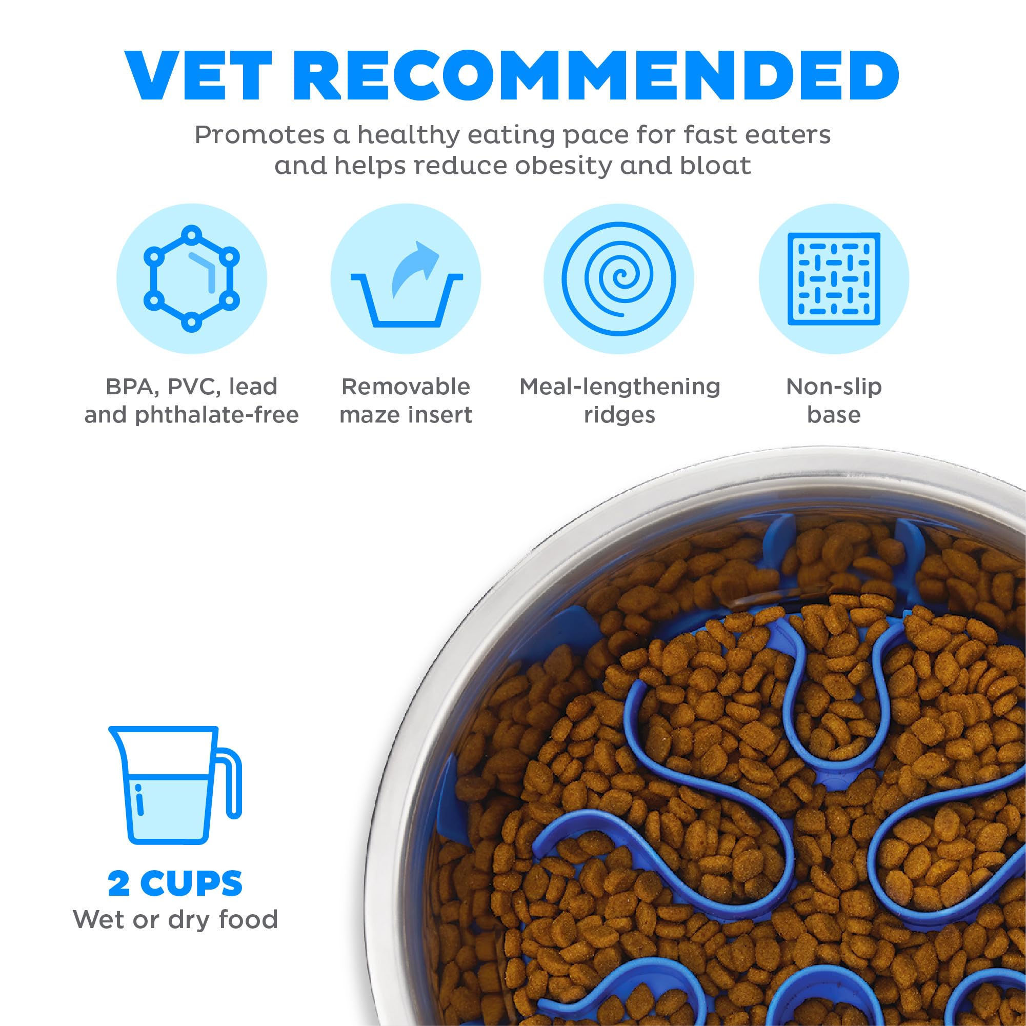 Foto 4 pulgar | Comedero Para Perros Outward Hound Fun Feeder De Acero Inoxidable - Venta Internacional.