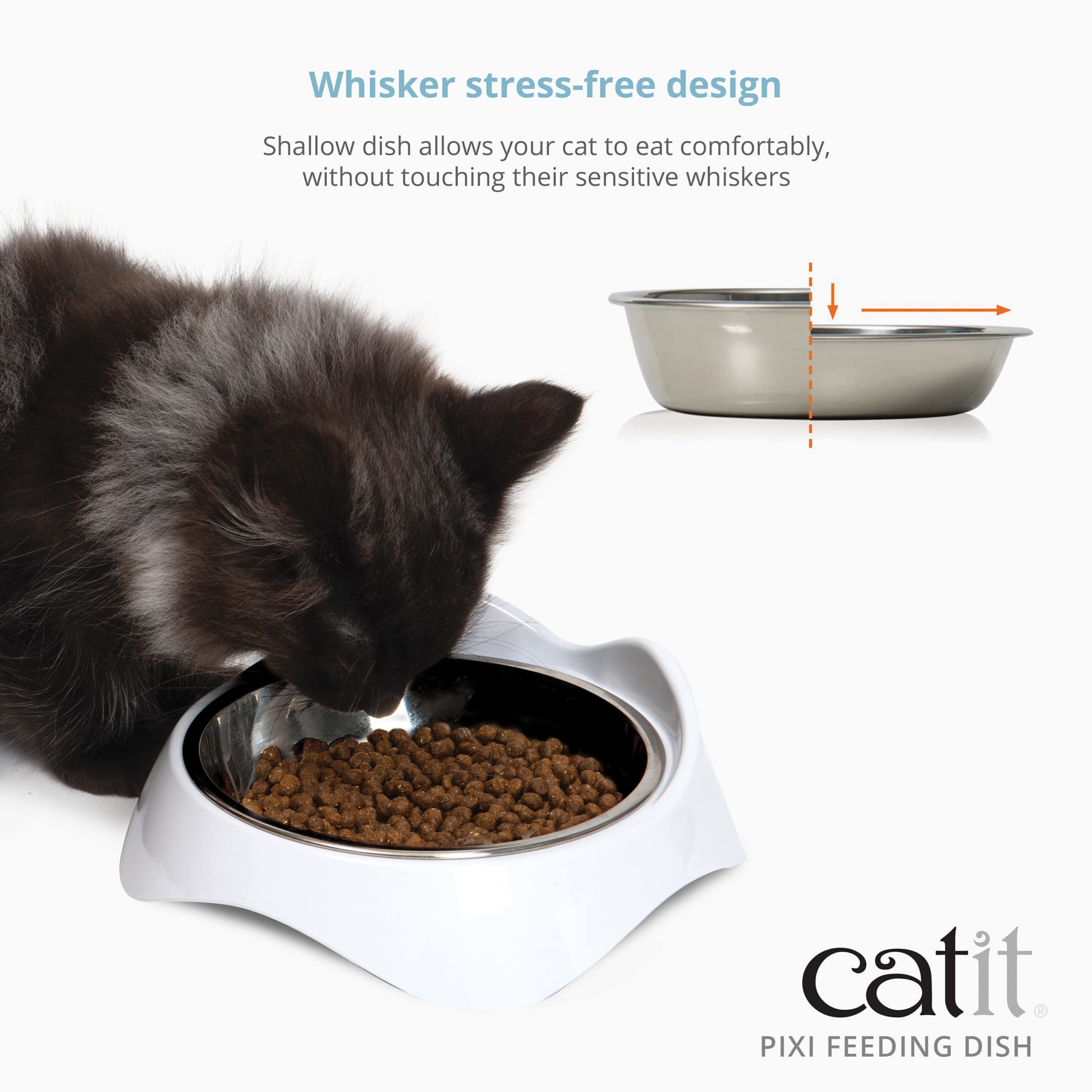 Foto 3 pulgar | Plato De Alimentación Catit Pixi Double Whisker Stress Free White - Venta Internacional.